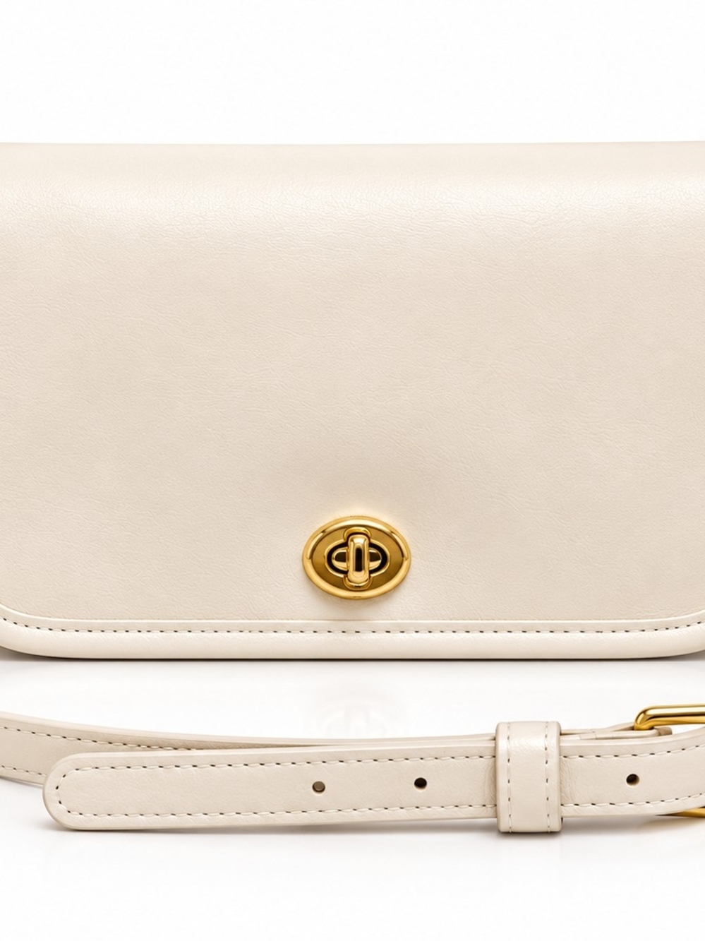 Vintage Coach Pocket Purse Ivory Glove-tanned Leather USA Made Brass Hardware